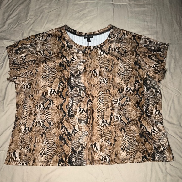 torrid Tops - torrid Brown Snake Print Short Sleeve Top